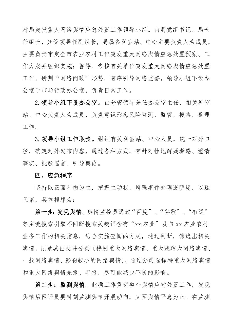 2023年市农业农村局网络舆情应急处置预案工作方案工作制度.doc_第2页