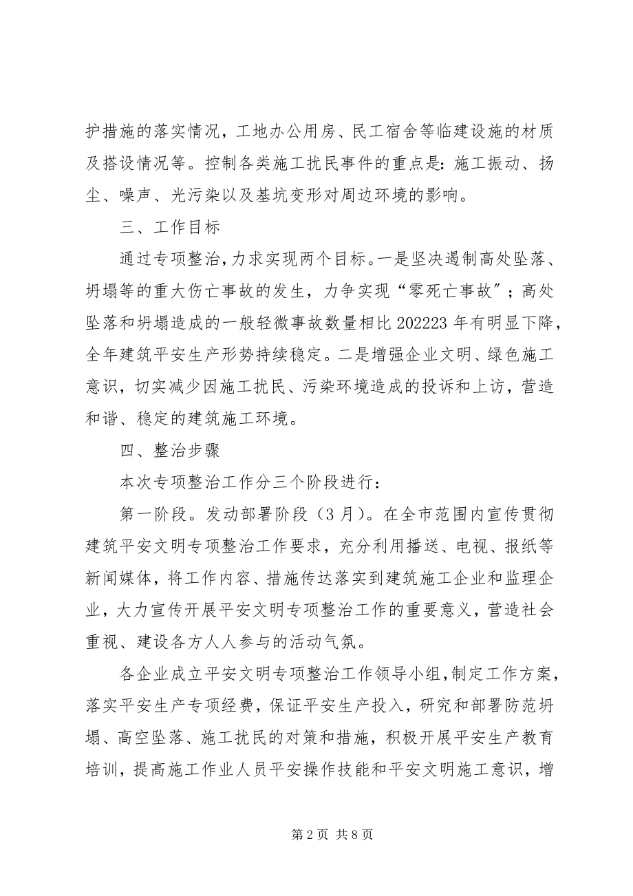 2023年建筑安全文明专项整治工作方案.docx_第2页