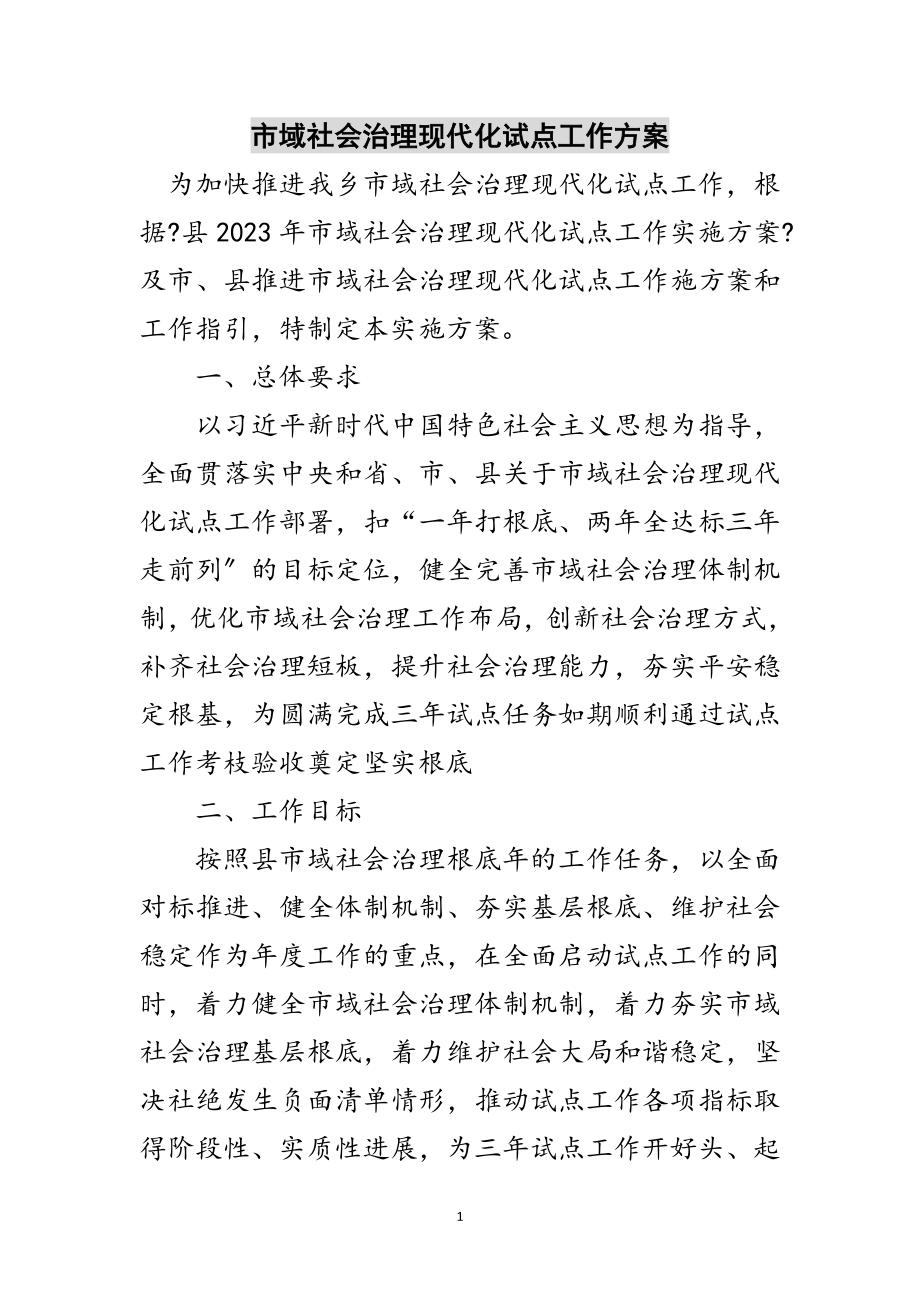 2023年市域社会治理现代化试点工作方案范文.doc_第1页