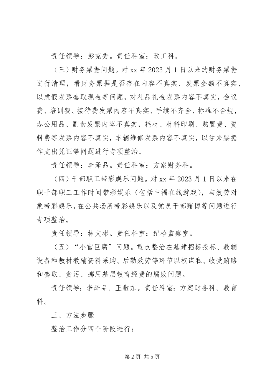 2023年教育局专项整治工作方案.docx_第2页