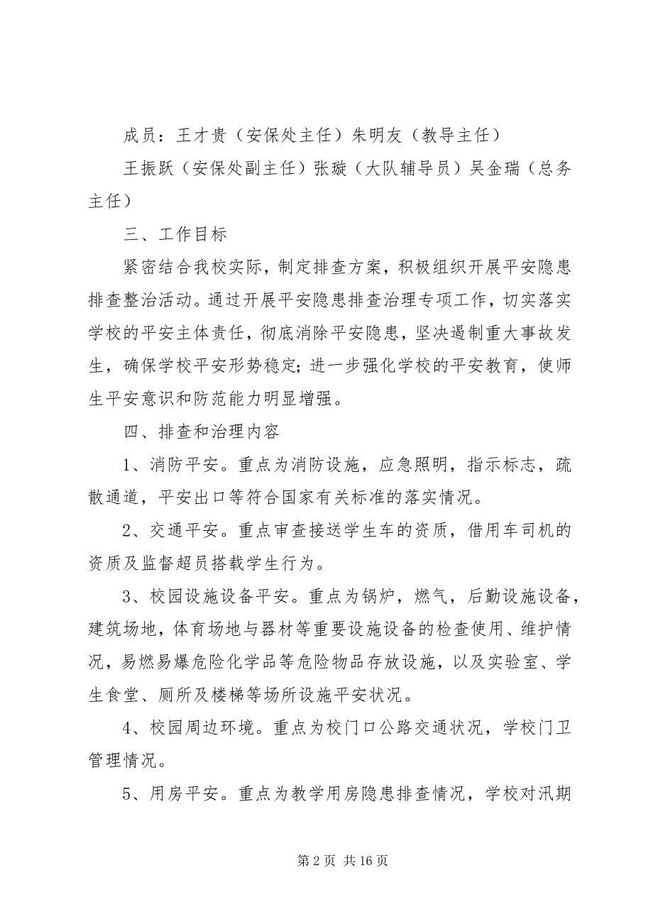 2023年学校安全检查整改专项行动工作方案.docx_第2页