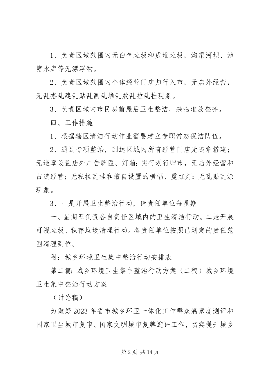 2023年开展全市城乡环境卫生集中整治行动的工作方案.docx_第2页