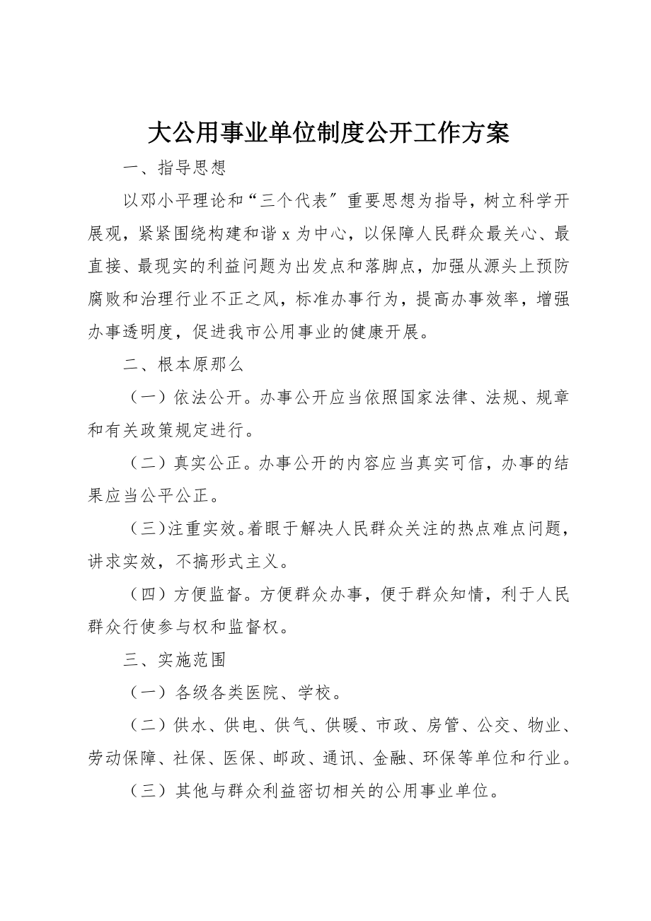 2023年大公用事业单位制度公开工作方案.docx_第1页