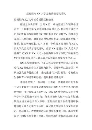 巡视组向XX大学党委反馈巡视情况.docx