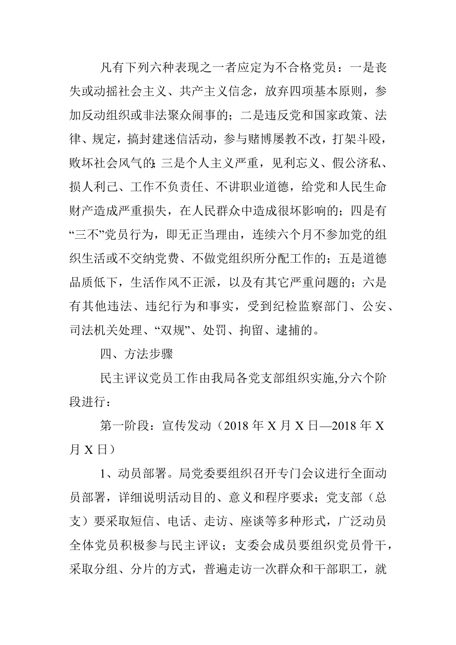 关于开展民主评议党员工作活动的方案.docx_第3页