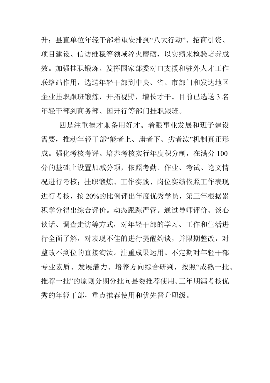 年轻干部梯次培养汇报材料.docx_第3页