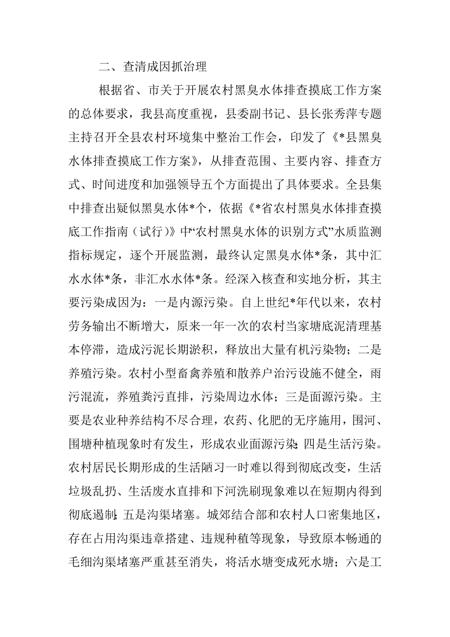 县农村黑臭水体治理情况汇报.docx_第2页