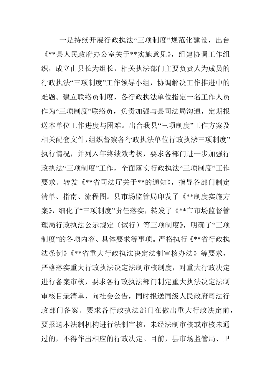 县关于开展规范行政执法专项行动工作情况汇报.docx_第3页