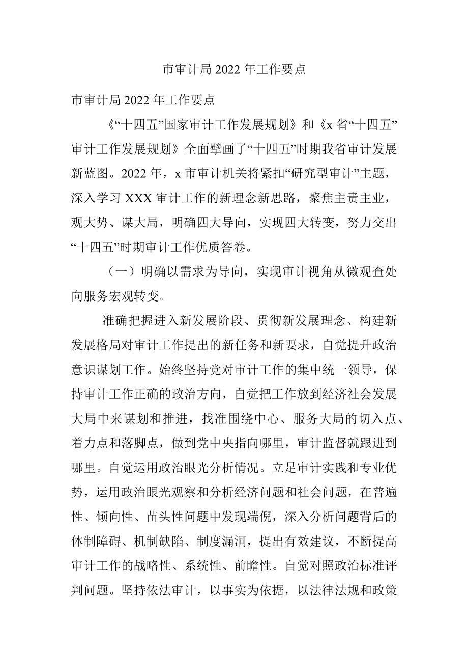 市审计局2022年工作要点.docx_第1页