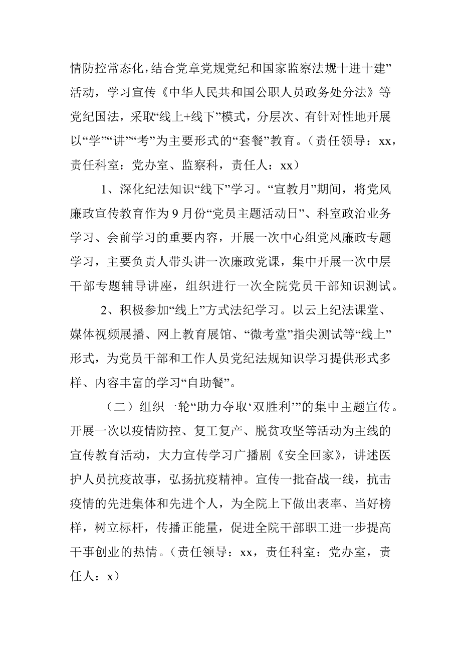 医院党风廉政建设宣传教育月活动方案.docx_第2页