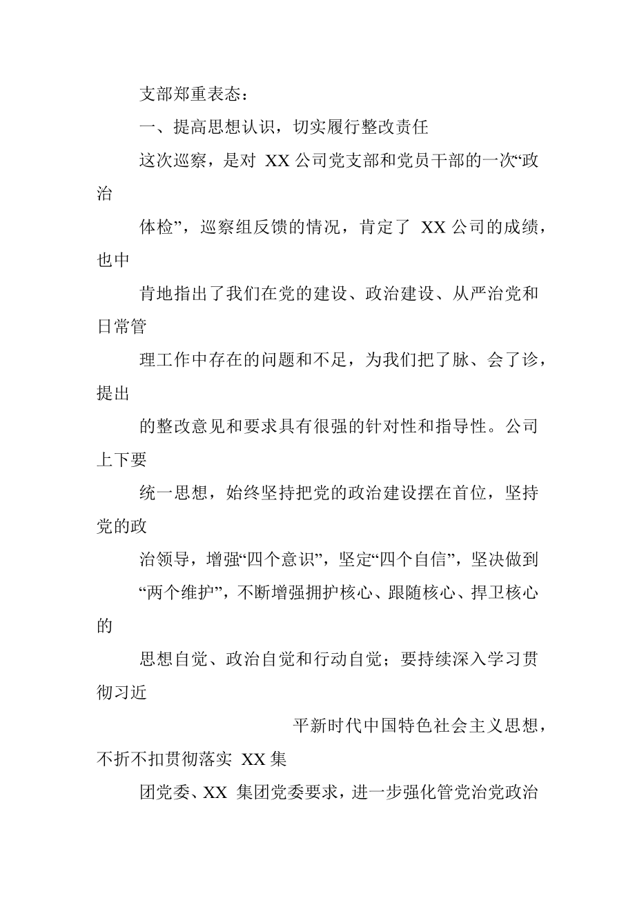 国企主要领导在巡察反馈会上的表态发言提纲.docx_第2页