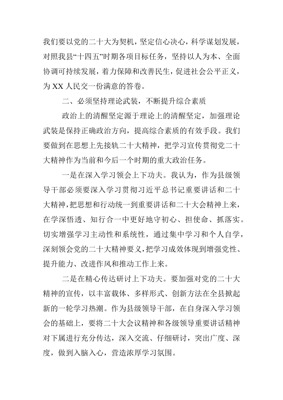 县长学习党的二十大会议精神心得体会.docx_第3页