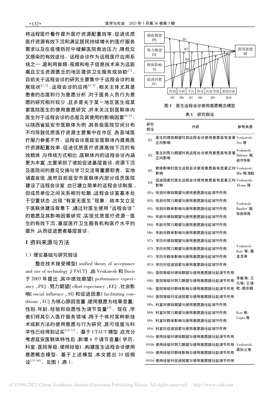 基于扩展UTAUT模型的延...远程会诊使用意愿的实证研究_杜涛.pdf_第2页