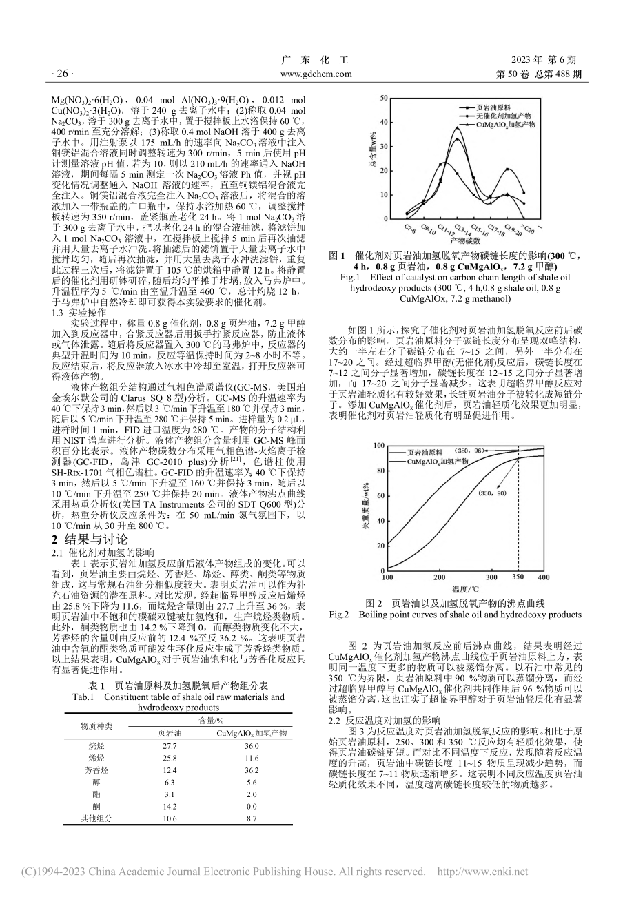 基于超临界甲醇的页岩油加氢特性研究_邱腾龙.pdf_第2页