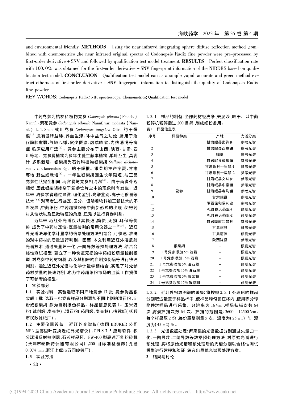 基于近红外光谱结合化学计量学的党参细粉质量控制研究_杨泳琳.pdf_第2页