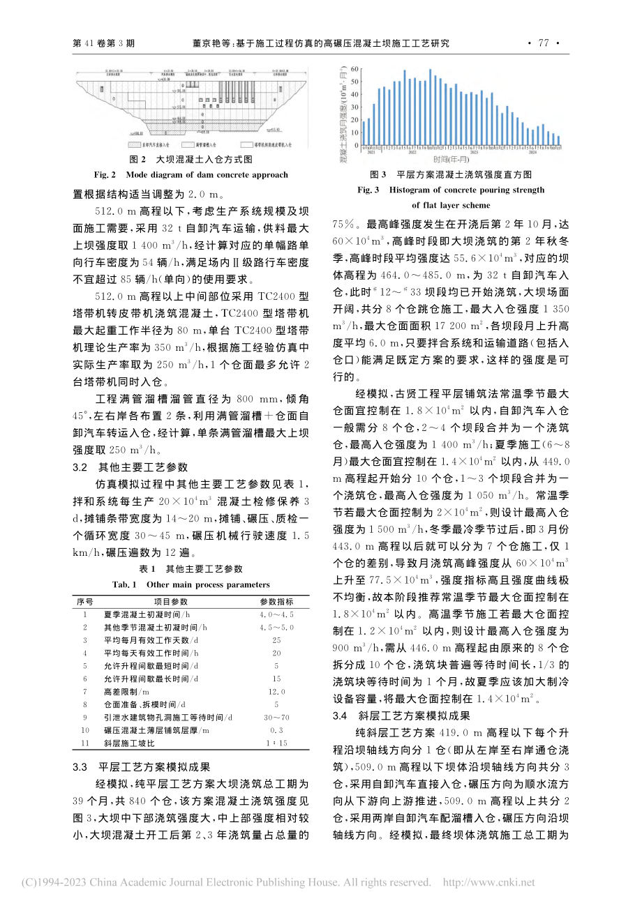 基于施工过程仿真的高碾压混凝土坝施工工艺研究_董京艳.pdf_第3页