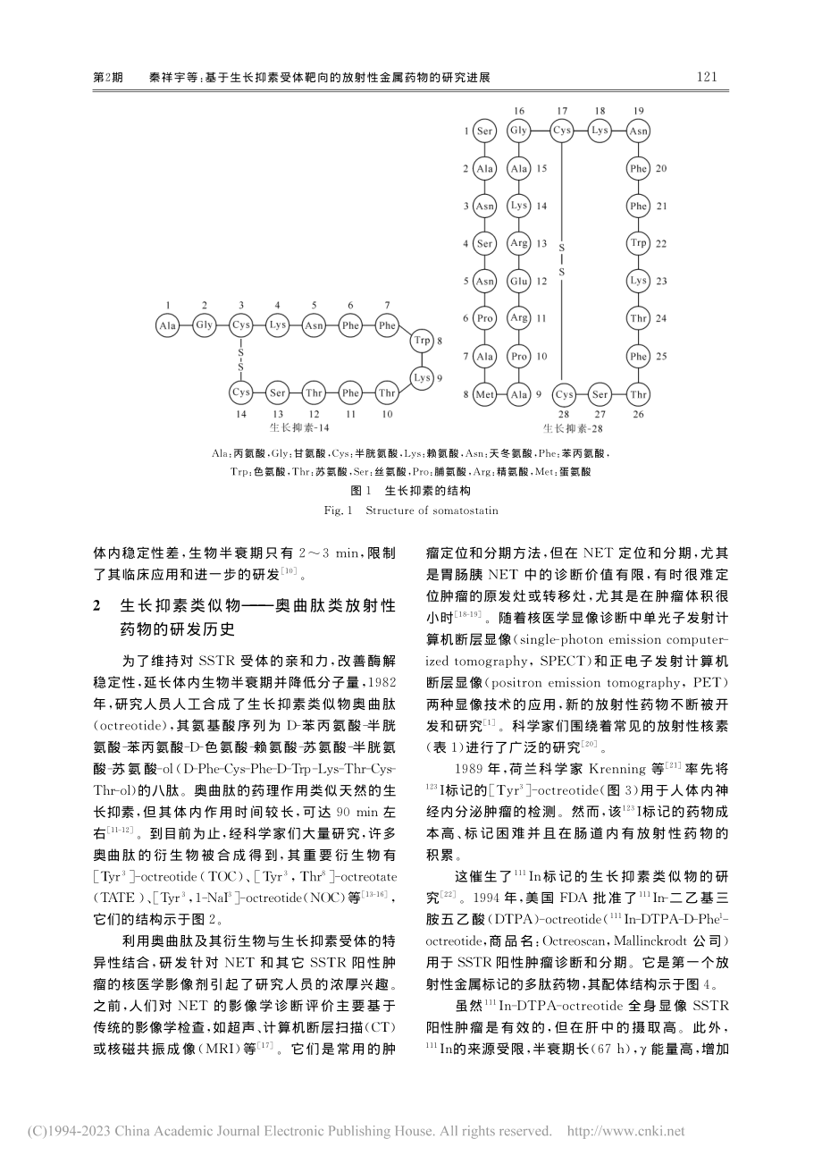 基于生长抑素受体靶向的放射性金属药物的研究进展_秦祥宇.pdf_第3页