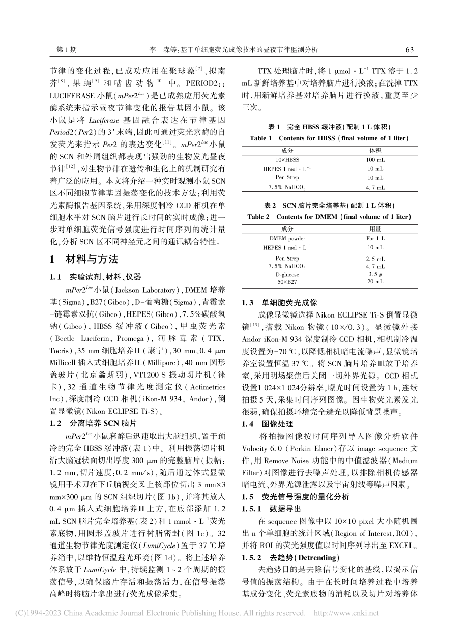 基于单细胞荧光成像技术的昼夜节律监测分析_李森.pdf_第2页