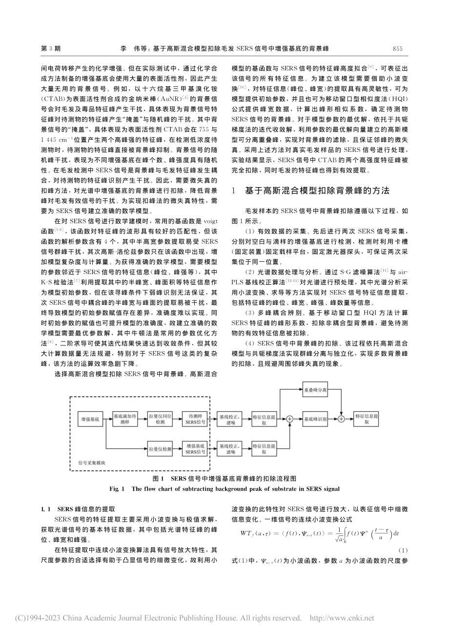 基于高斯混合模型扣除毛发S...RS信号中增强基底的背景峰_李伟 (1).pdf_第2页