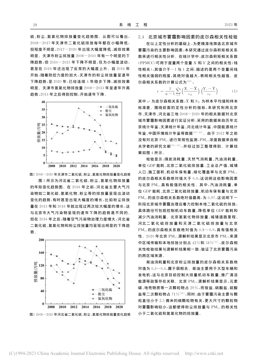 基于皮尔森相关性分析和BP...网络的北京城市雾霾治理对策_张晓彬.pdf_第3页