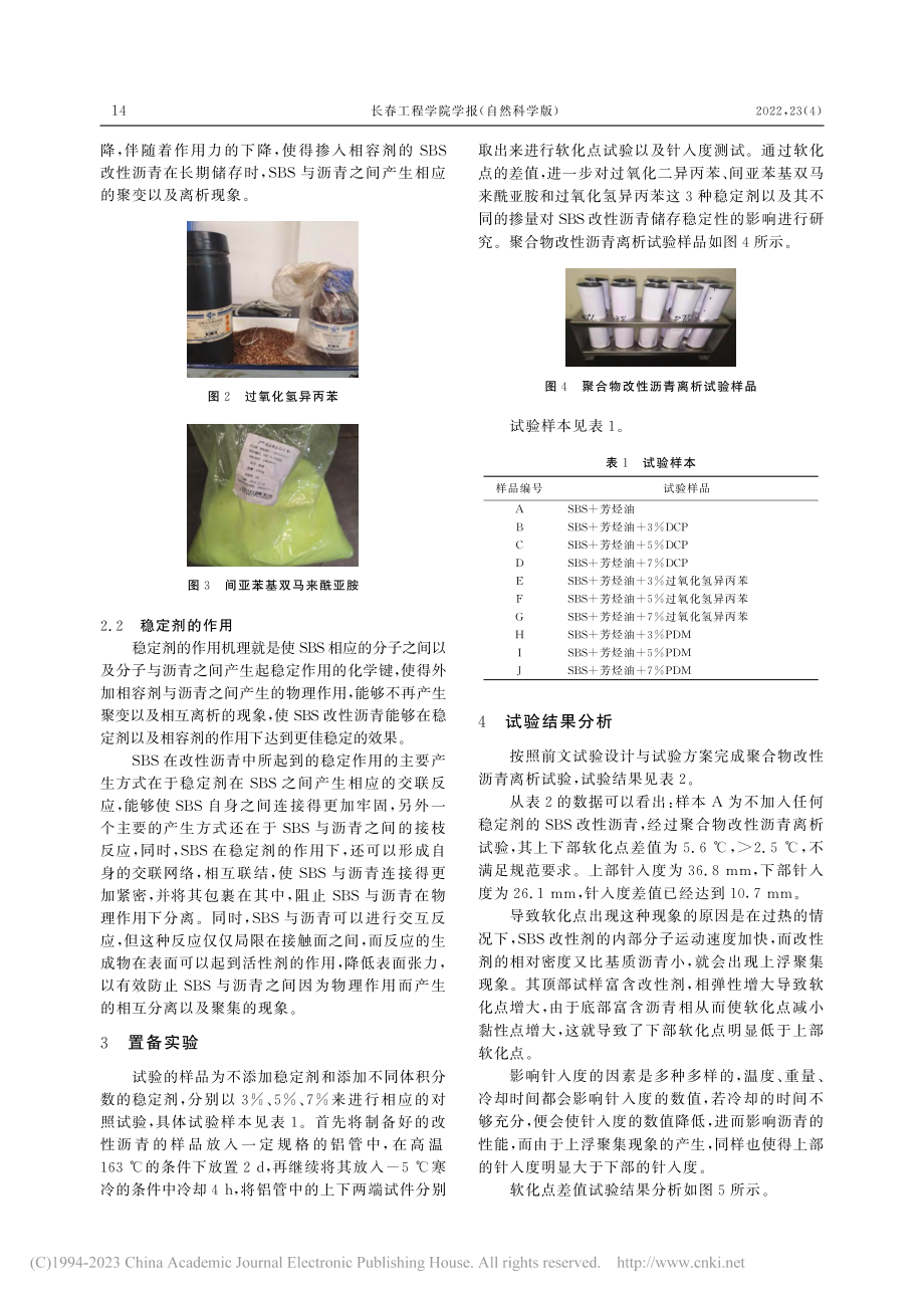 基于不同稳定剂掺量对SBS...性沥青储存稳定性的试验研究_朱坤.pdf_第2页