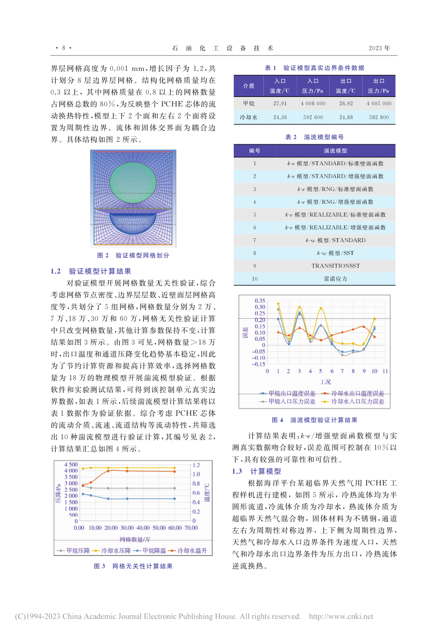 基于超临界天然气的PCHE流动传热特性数值模拟_郭志芳.pdf_第2页