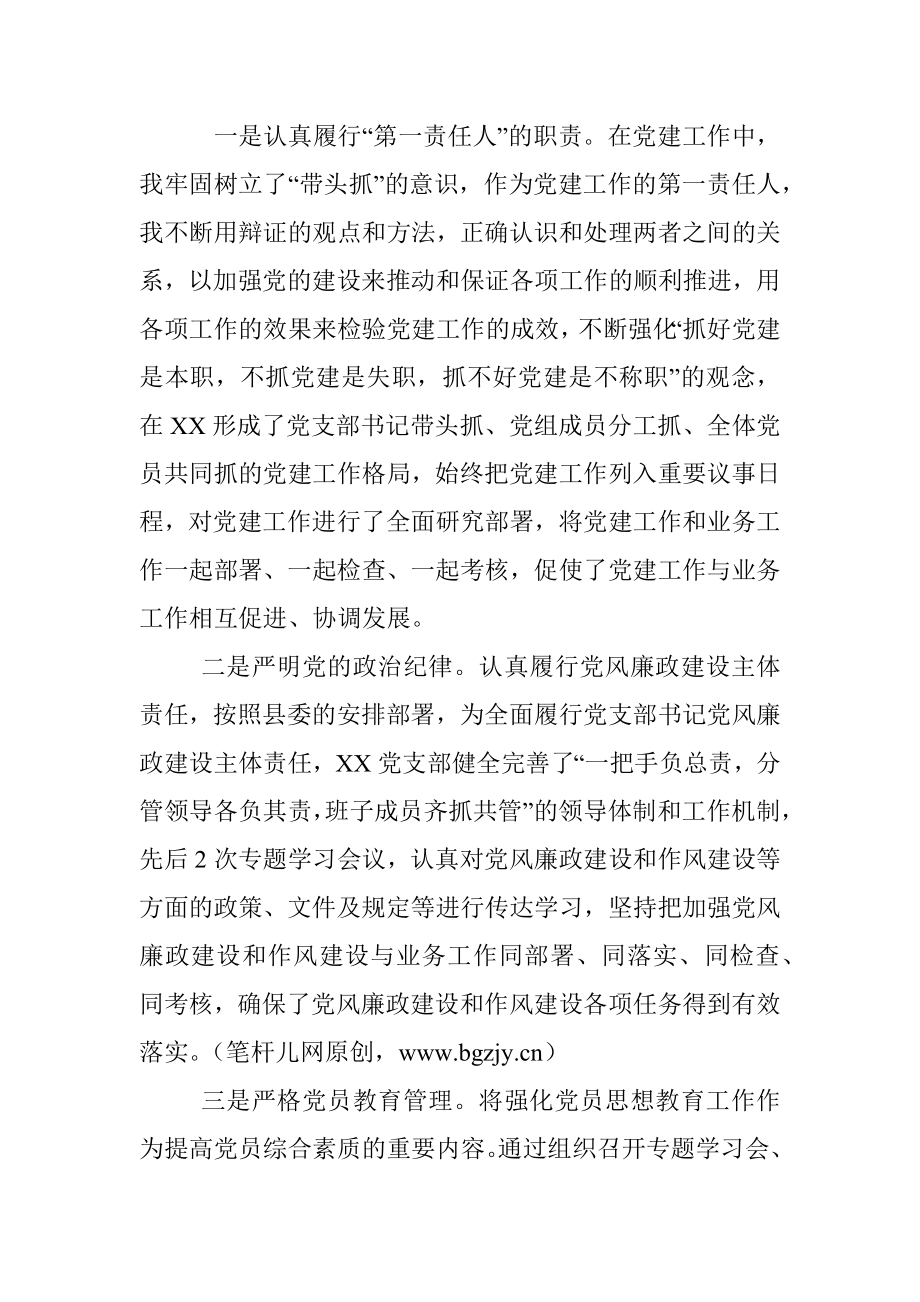 党支部书记党建工作专项述职报告.docx_第2页