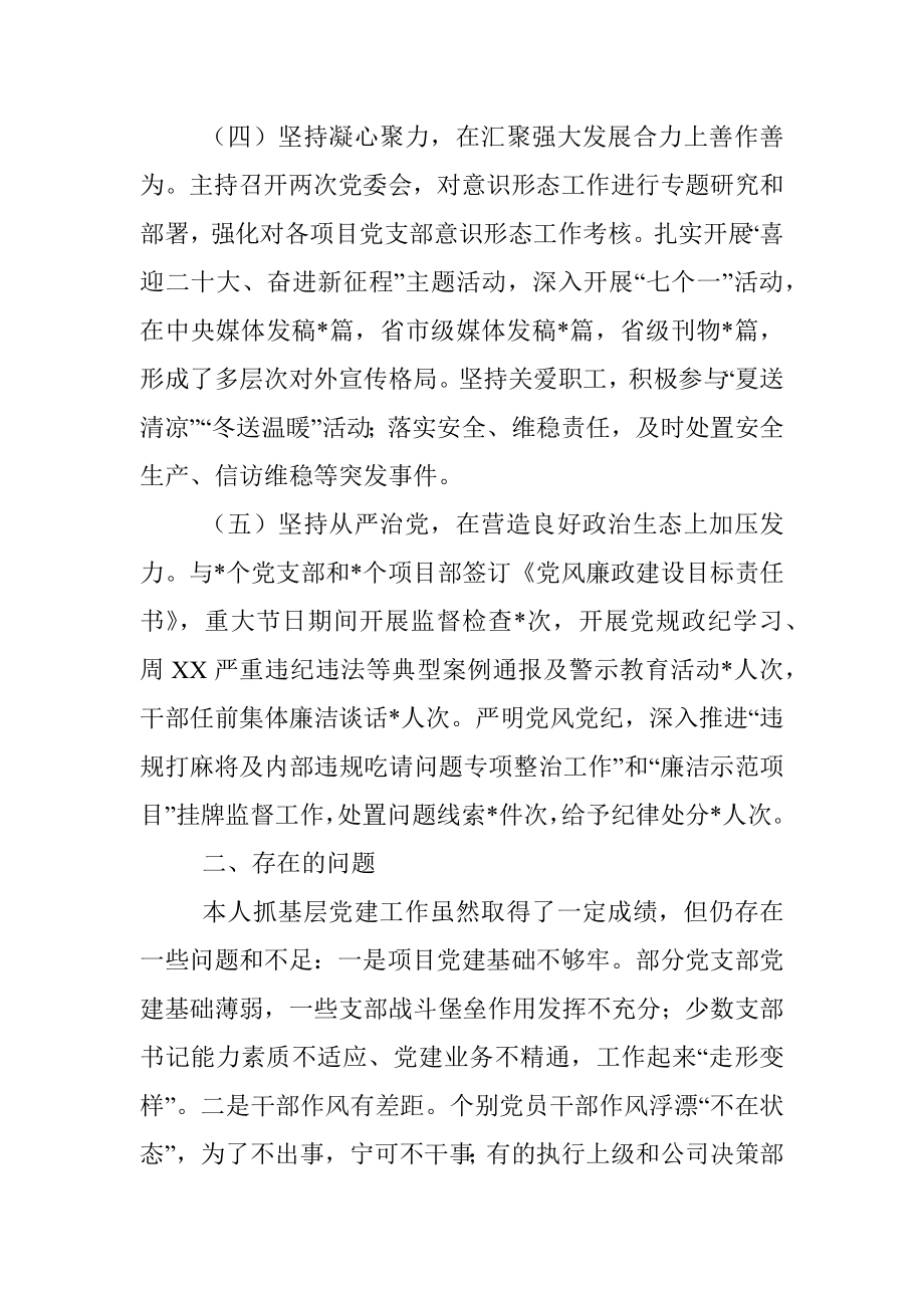 公司党委书记2022年度抓党建工作述职报告.docx_第3页