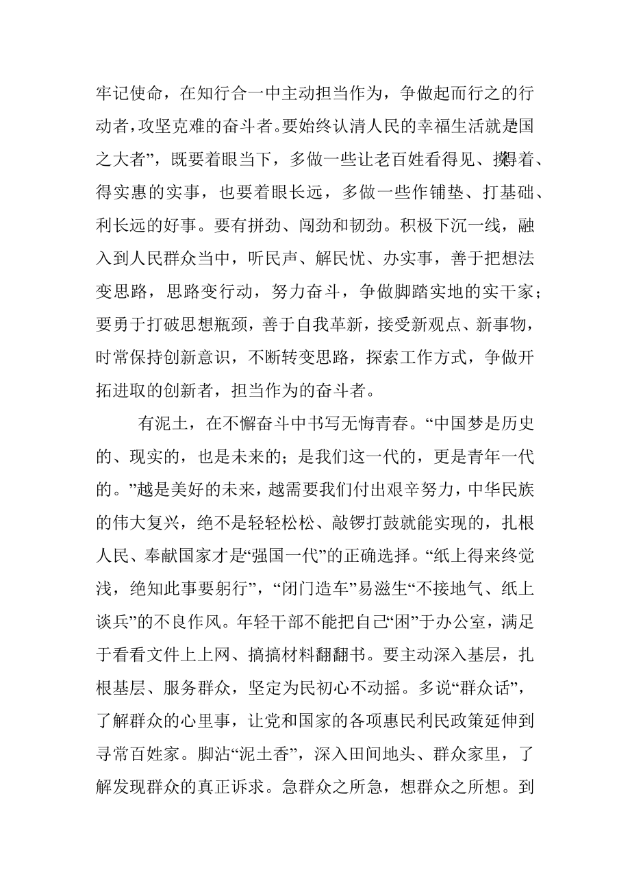 微党课讲稿：争做新时代的“三有”年轻干部.docx_第3页