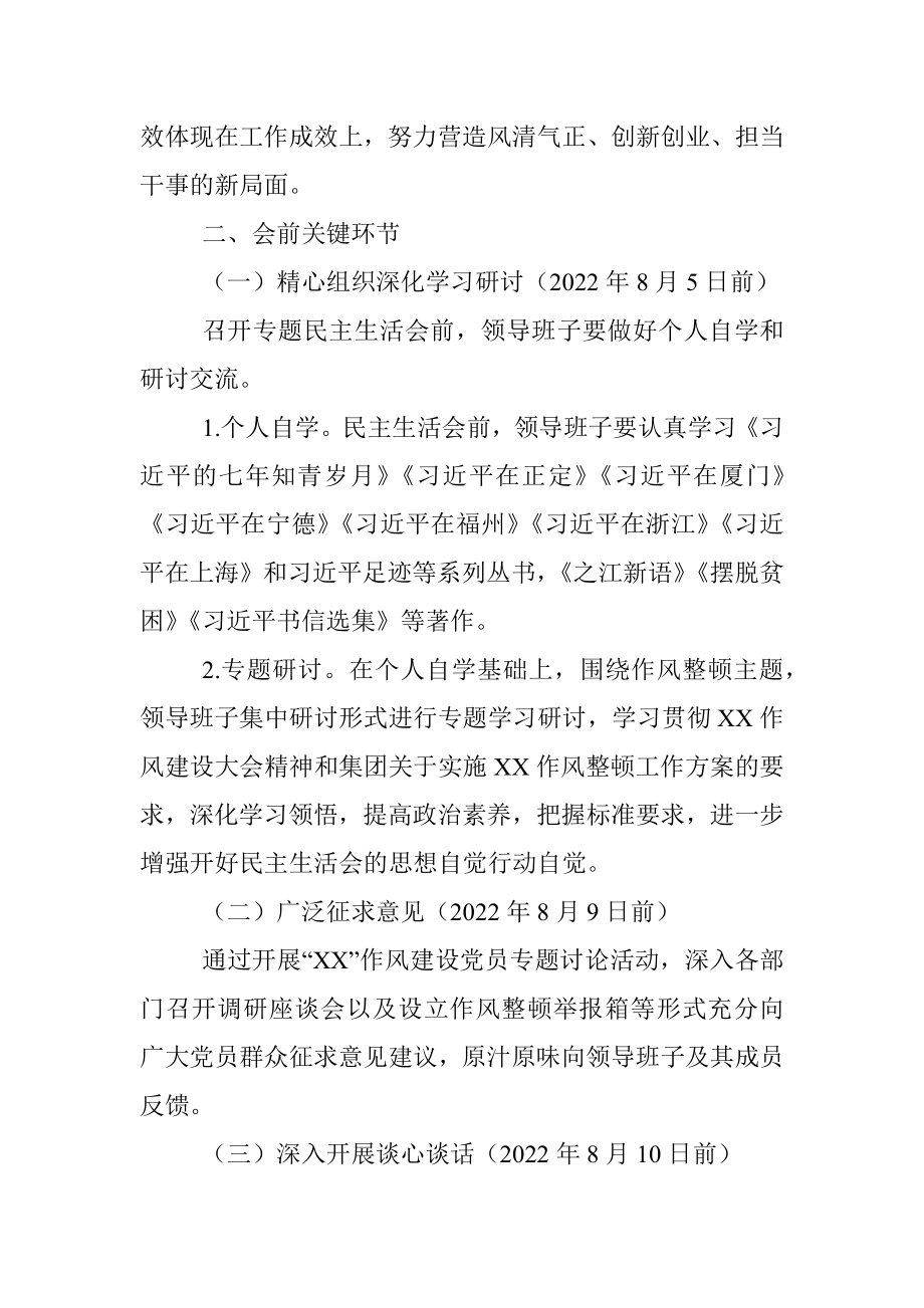 国企作风整顿专题民主生活会实施方案.docx_第2页