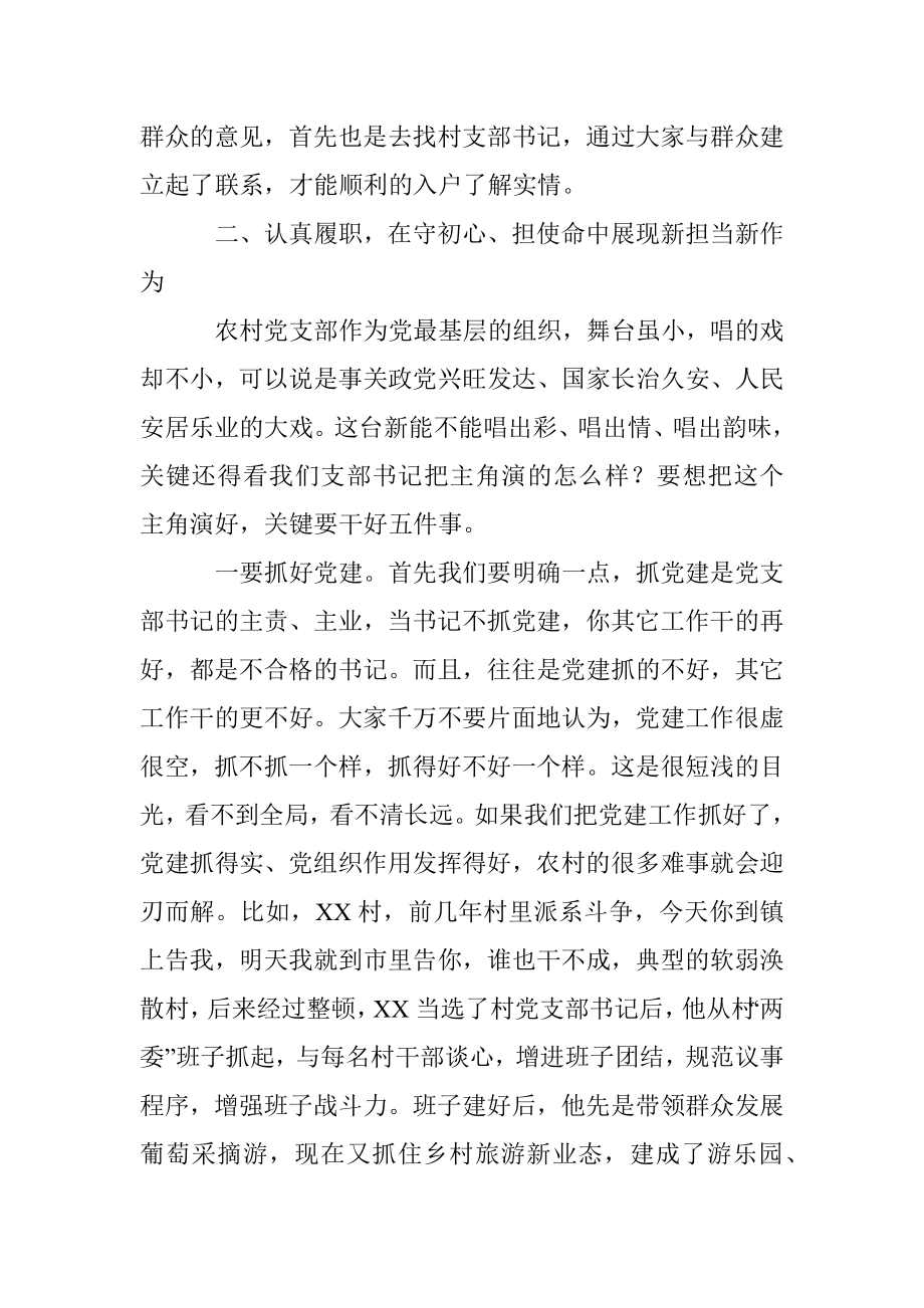 专题党课：不忘初心使命勇于担当作为争做新时代农村党支部书记典范.docx_第3页