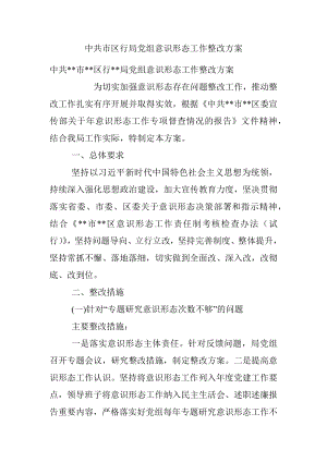 中共市区行局党组意识形态工作整改方案.docx