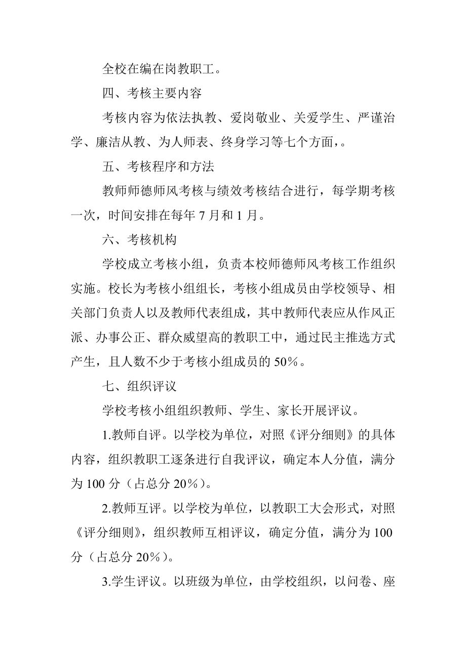 xx小学师德师风考核方案.docx_第2页