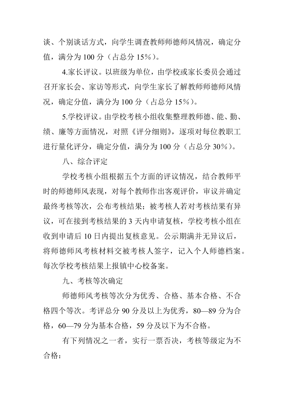 xx小学师德师风考核方案.docx_第3页