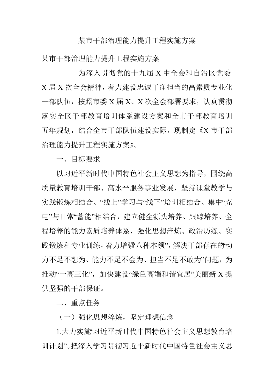 某市干部治理能力提升工程实施方案.docx_第1页