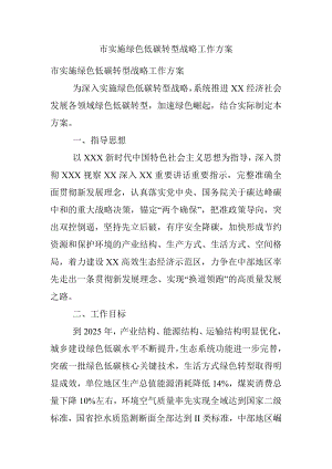 市实施绿色低碳转型战略工作方案.docx