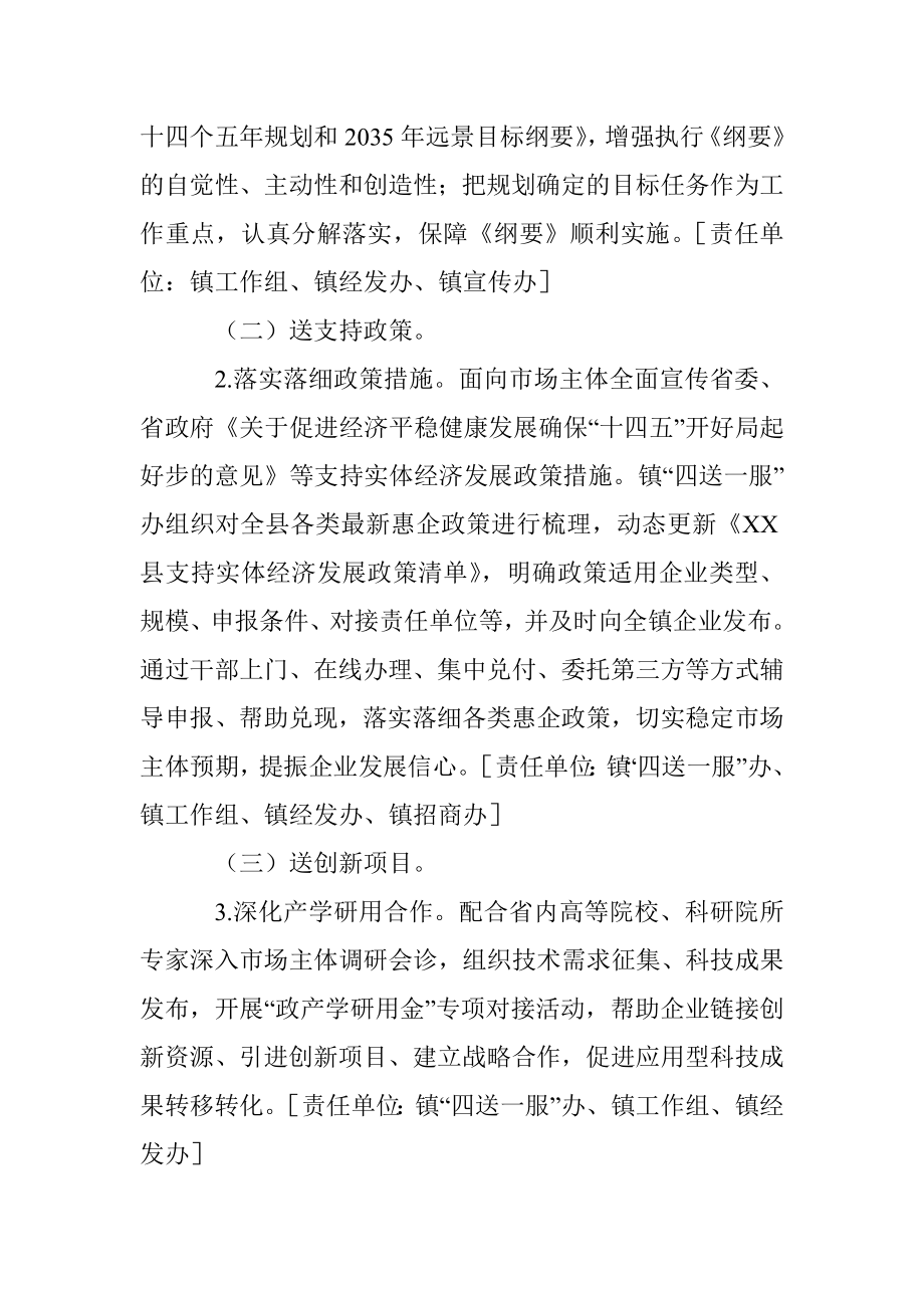 X镇关于推进“十四五”开好局起好步“四送一服”专项行动方案.docx_第2页