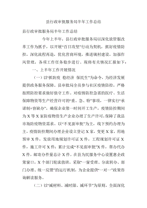 县行政审批服务局半年工作总结.docx