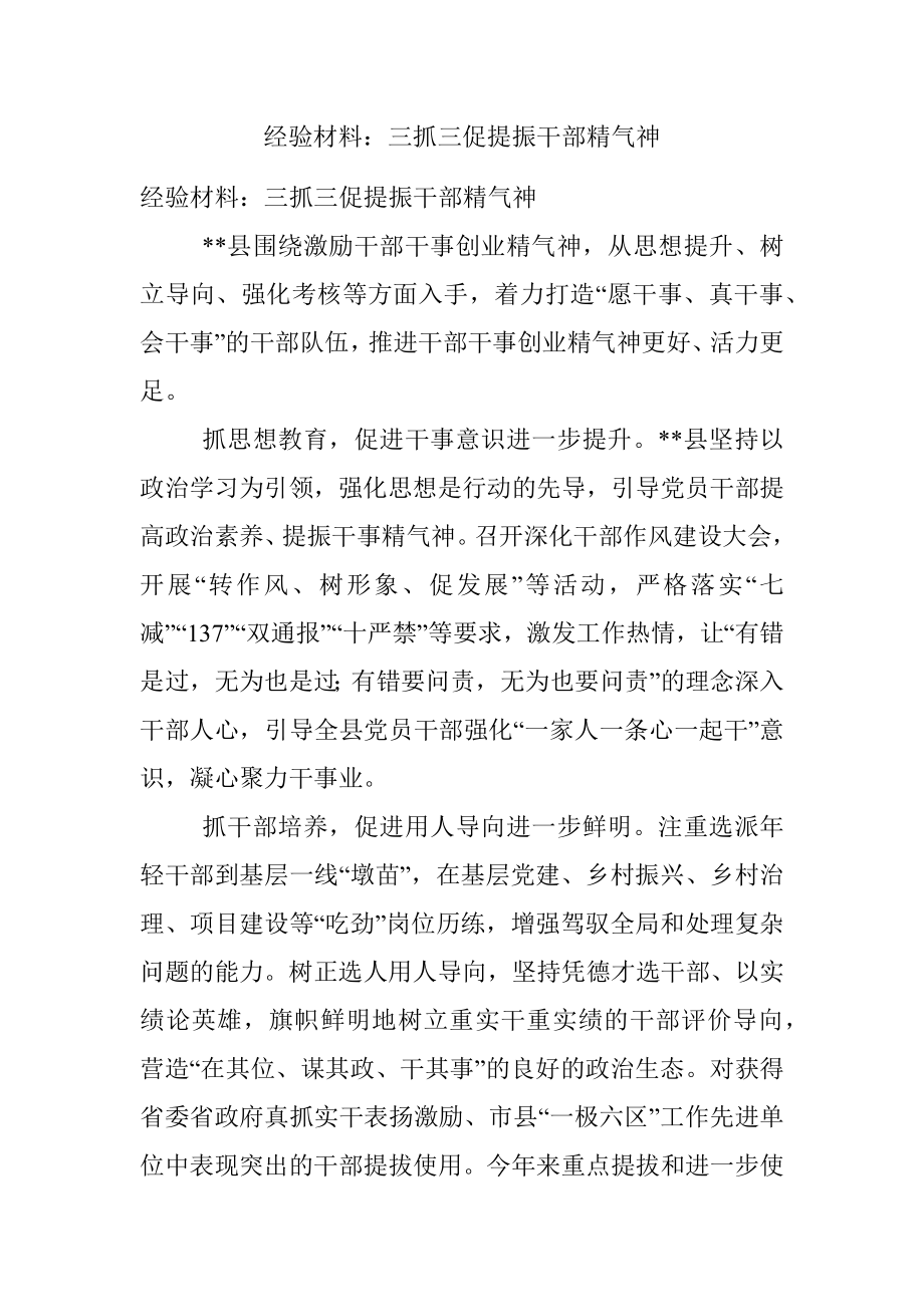 经验材料：三抓三促提振干部精气神.docx_第1页