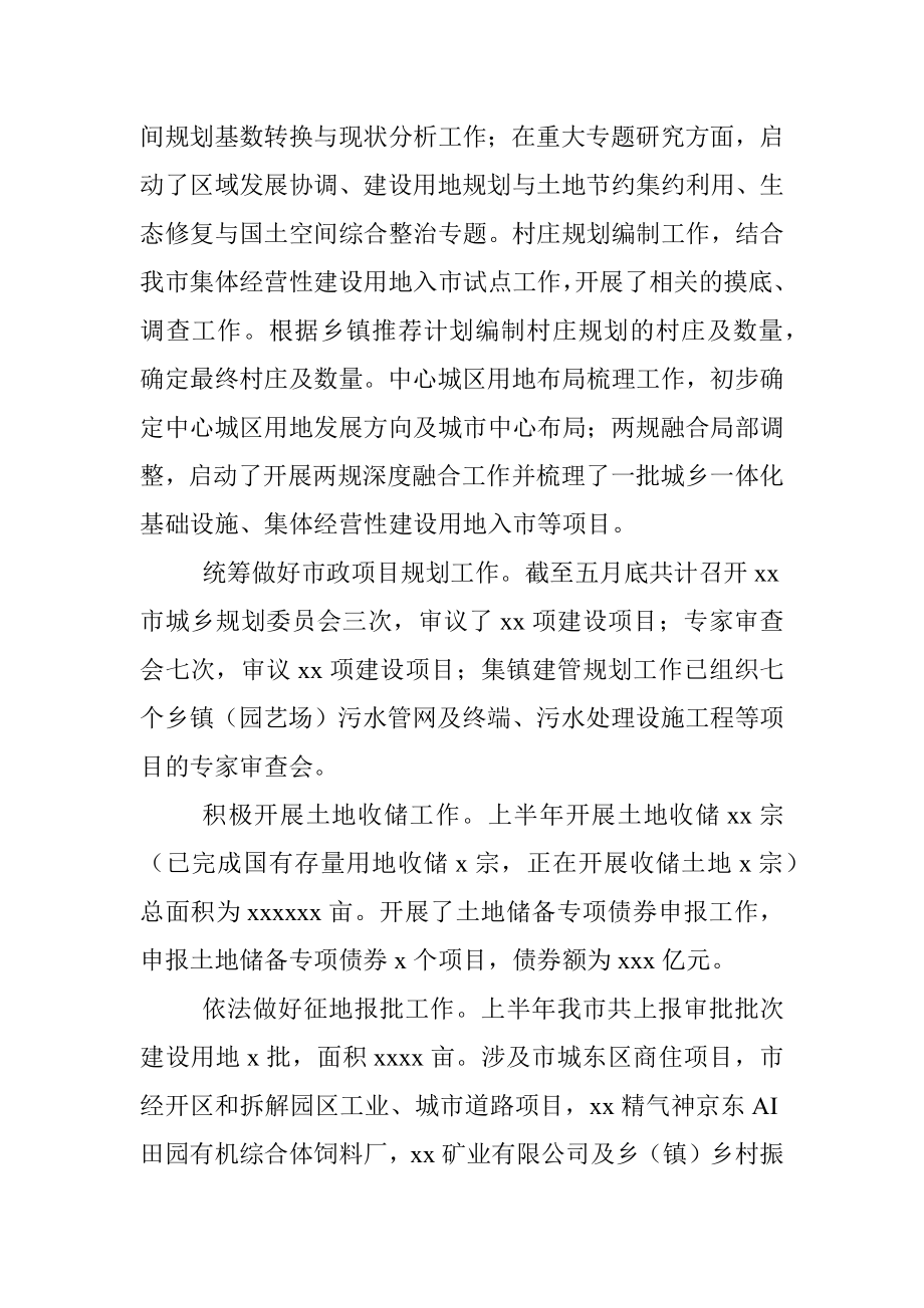 自然资源局上半年工作总结和下半年工作计划（市级局）.docx_第2页