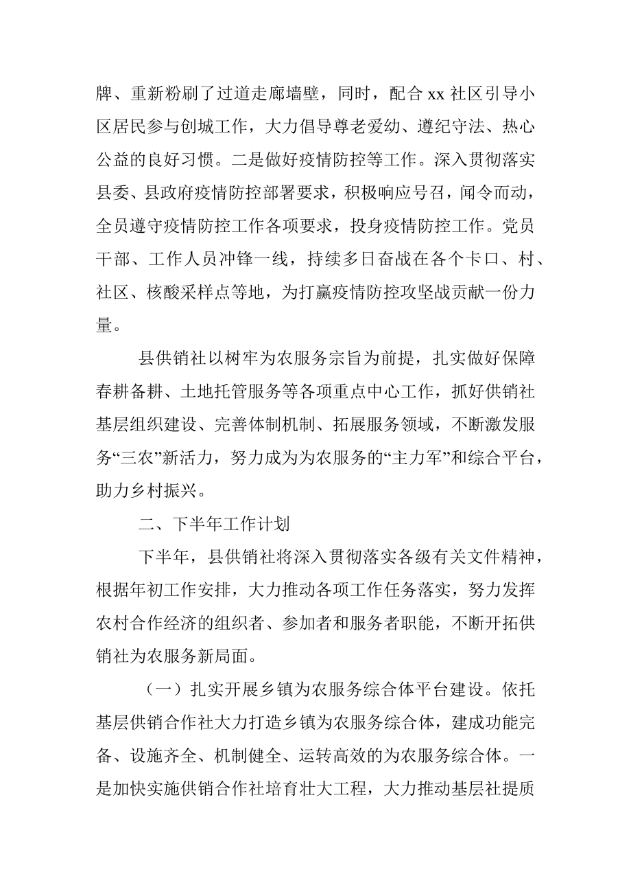 xx县供销社2022年上半年工作总结及下半年工作计划.docx_第3页