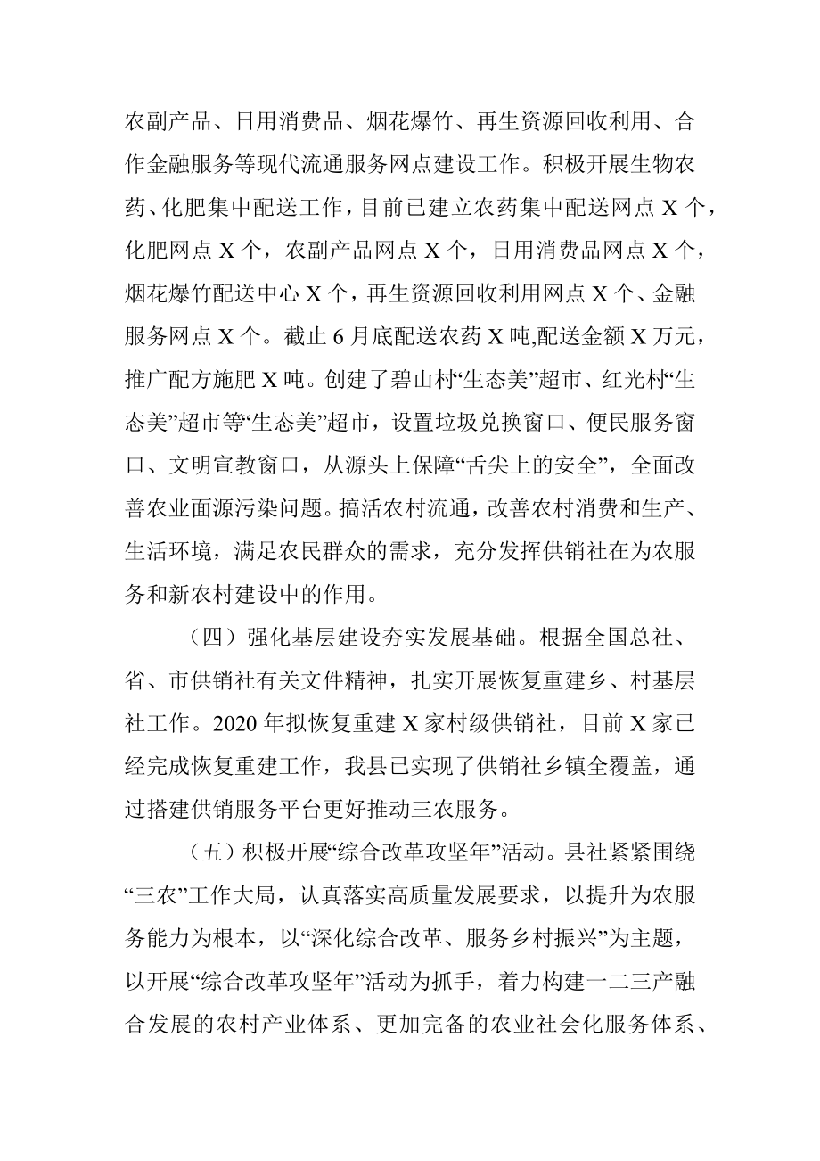 县供销社2020年上半年工作总结及下半年工作计划.docx_第2页