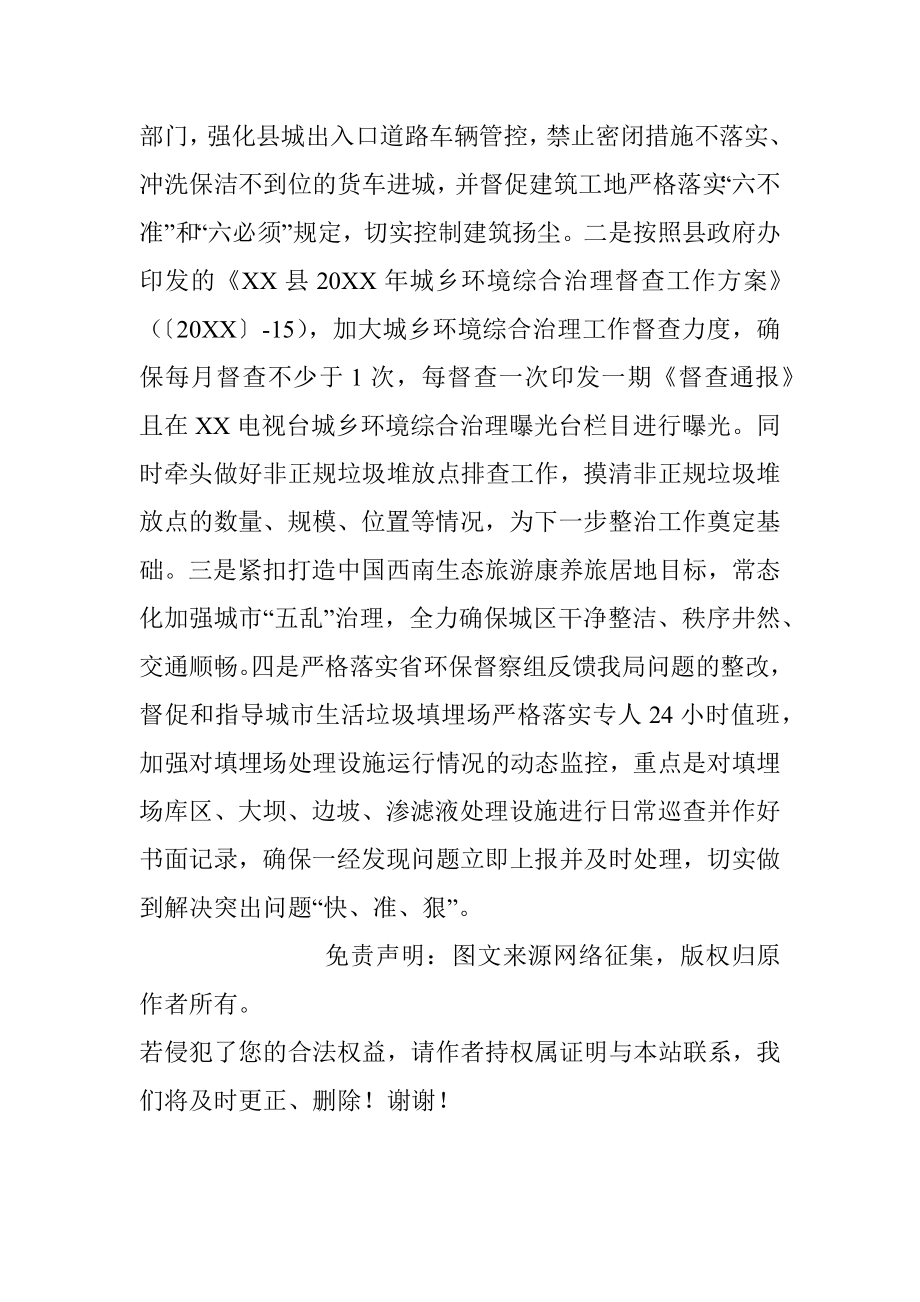 XX县城管局传达贯彻全县环境保护工作大会精神的情况汇报.docx_第2页