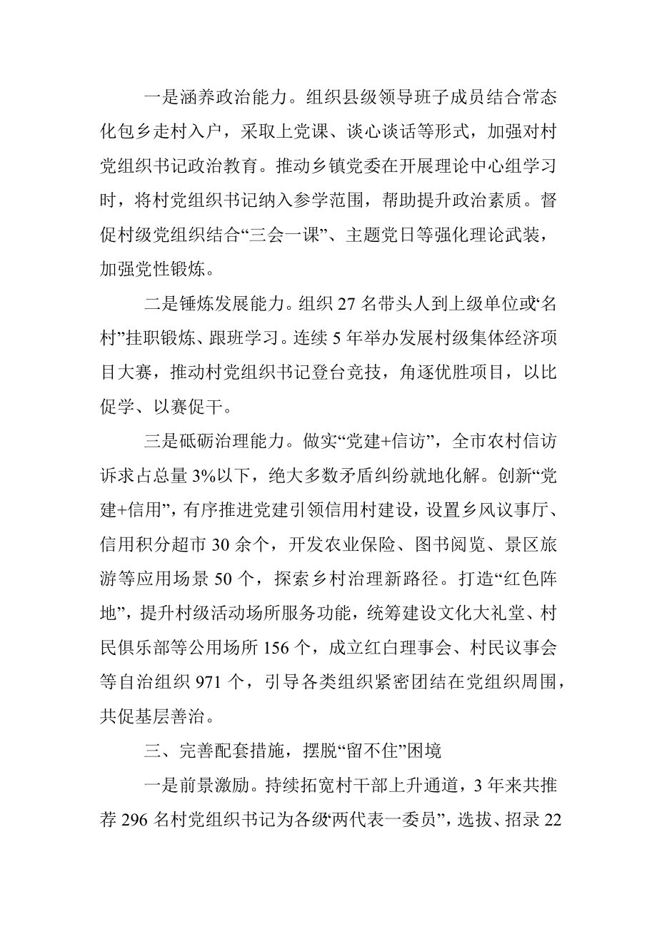 村党组织带头人队伍建设经验材料.docx_第2页