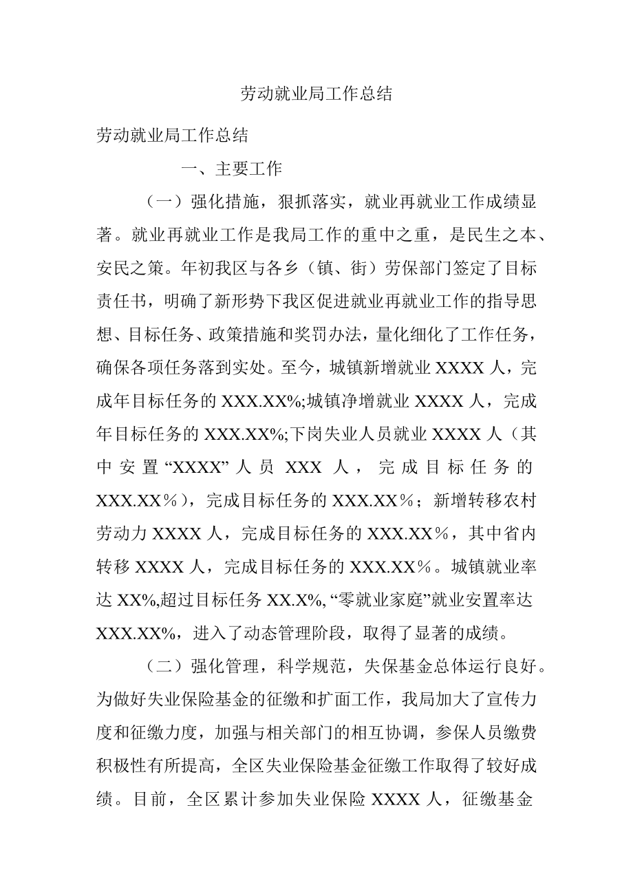 劳动就业局工作总结.docx_第1页