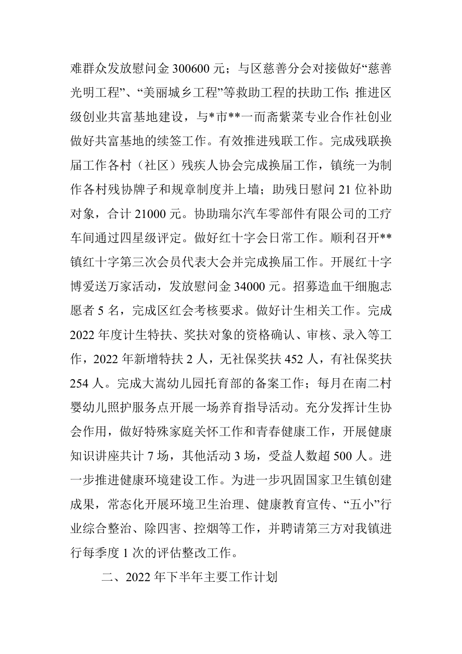 镇社会事务办2022年上半年工作总结及下半年工作计划.docx_第3页