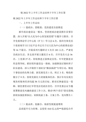 镇2022年上半年工作总结和下半年工作打算.docx