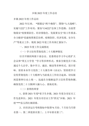 乡镇2022年度工作总结.docx