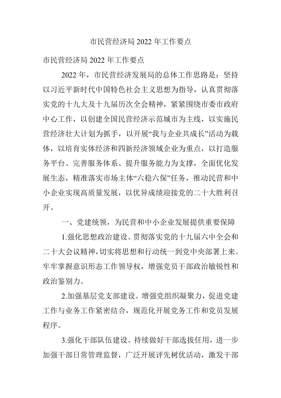 市民营经济局2022年工作要点.docx_第1页