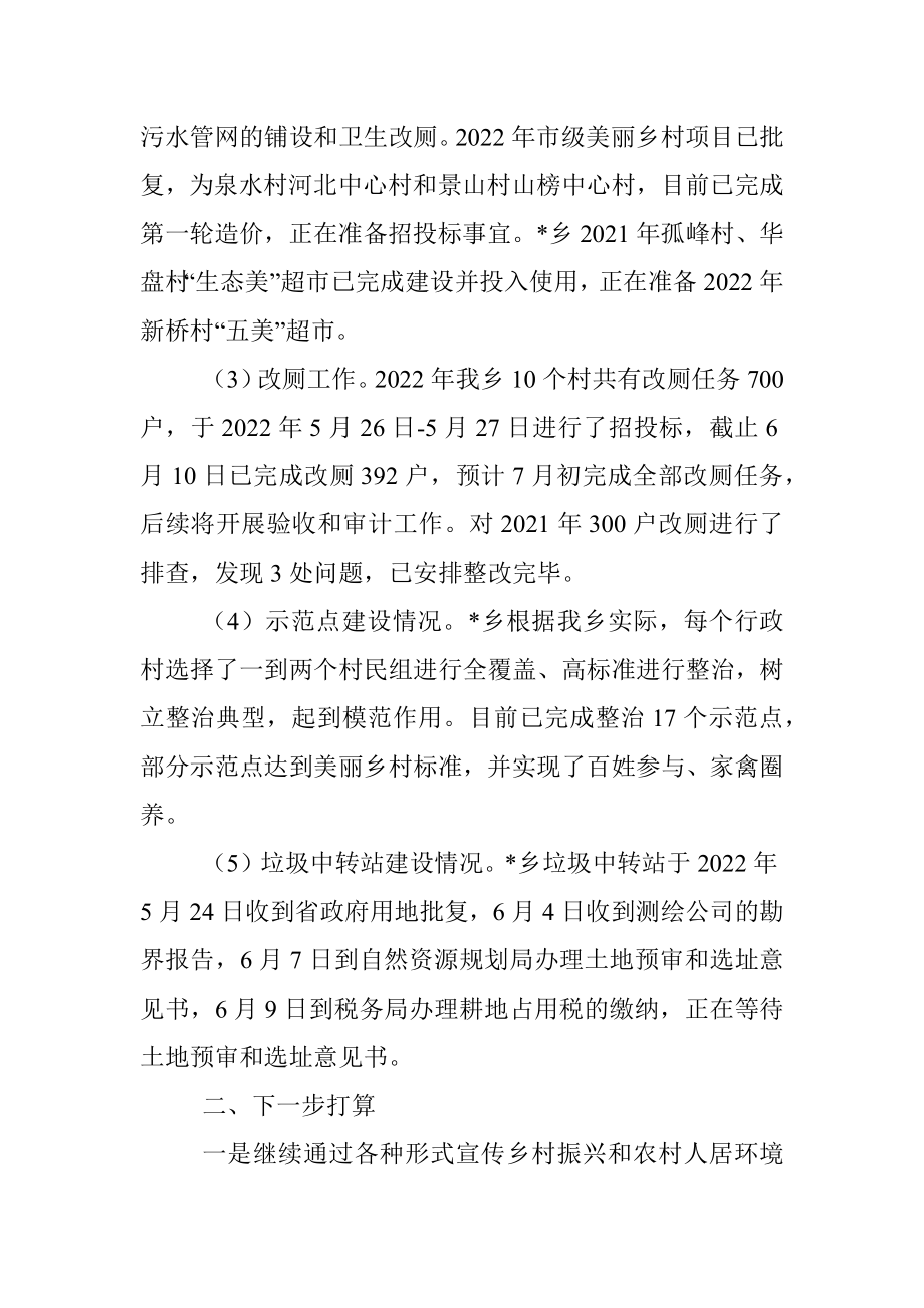 乡2022年人居环境整治上半年工作总结和下半年工作计划.docx_第2页